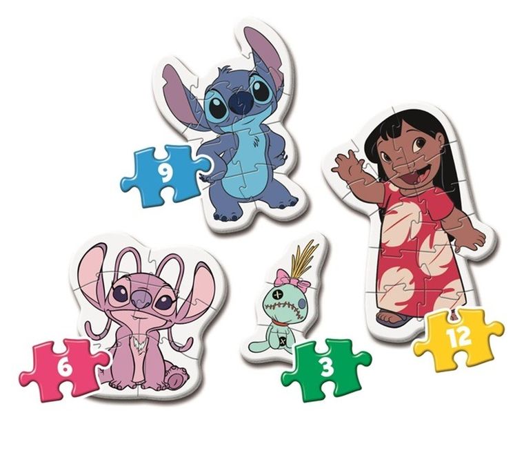 Clementoni, Stitch, Moje pierwsze puzzle, Super kolor, 4w1