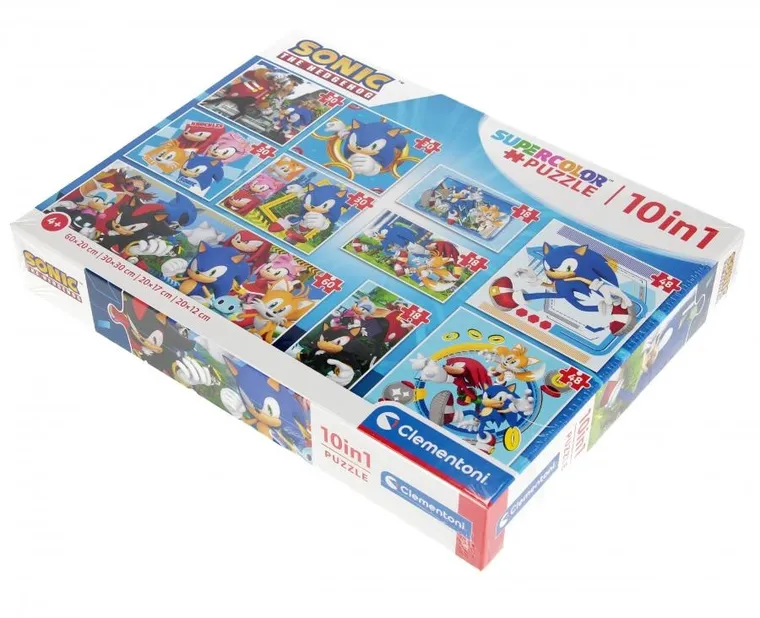 Clementoni, Super Color, Sonic, puzzle, 10w1 elementów