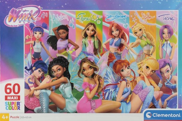 Clementoni, Super Kolor, Winx, puzzle maxi, 60 elementów