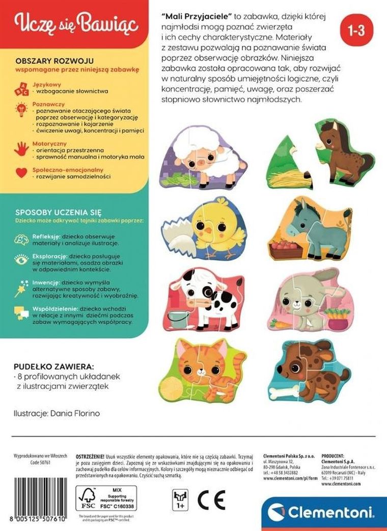 Clementoni, Uczę się bawiąc, Mali przyjaciele, układanka