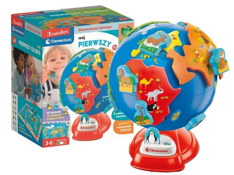 Clementoni, Uczę się bawiąc, Mój pierwszy globus, zabawka interaktywna, średnica 20 cm