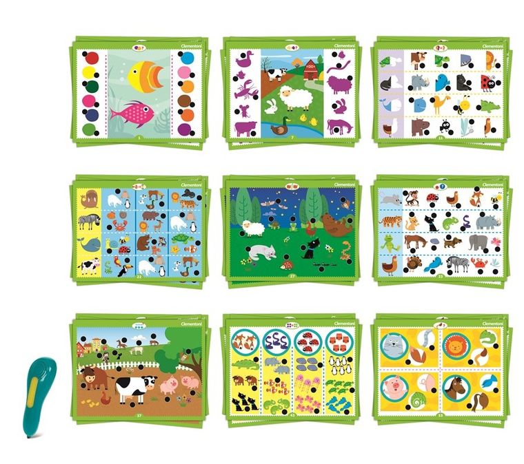 Clementoni, Uczę się bawiąc, Mówiące pióro, 500 Pytań, Zwierzęta, gra edukacyjna