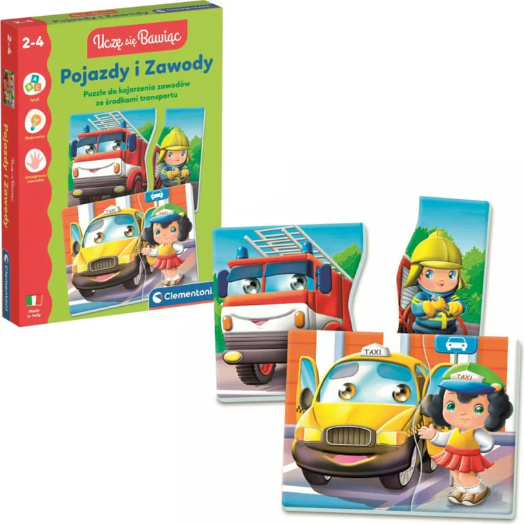 Clementoni, Uczę się Bawiąc, Pojazdy i Zawody, układanka edukacyjna