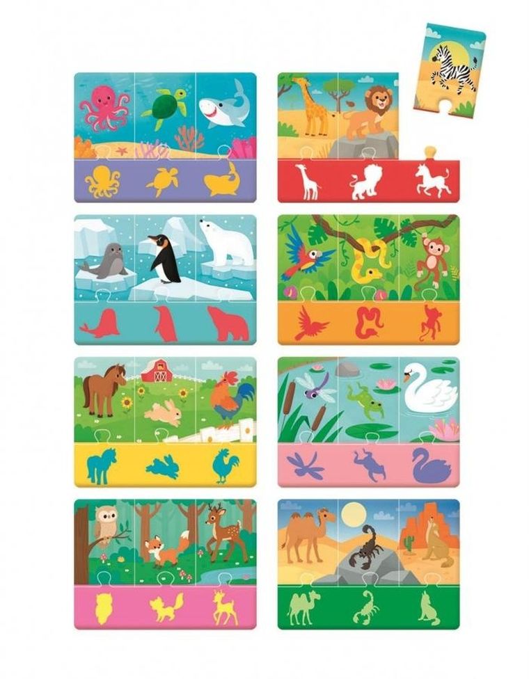 Clementoni, Uczę się bawiąc, Zwierzęta i ich cienie, układanka edukacyjna