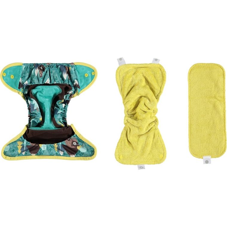 Close, Pop-in, pieluszka wielorazowa AIO z napami, Bear