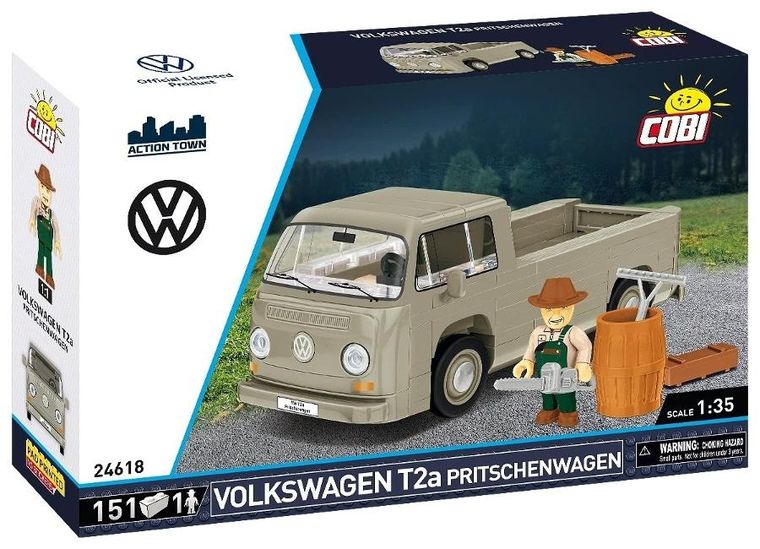 Cobi, Action Town, Volkswagen T2a Pritschenwagen, klocki, 151 elementów