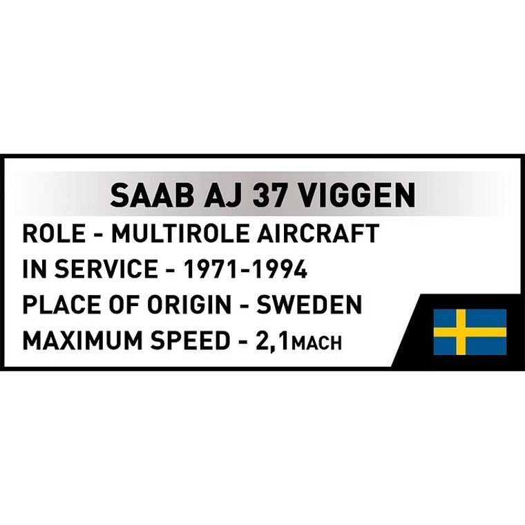 Cobi, Armed Forces, SAAB AJ 37 Viggen, klocki, 1:48, 881 elementów