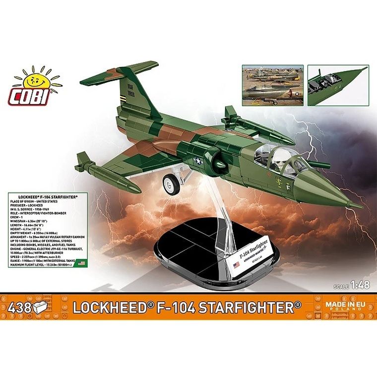 Cobi, Historical Collection, Vietnam War, LockheedF-104 Starfighter, klocki, 1:48, 430 elementów