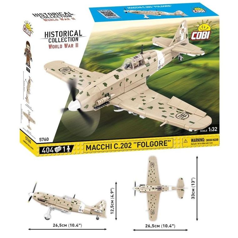 Cobi, Historical Collection WWII, Macchi C.202 "Folgore", klocki, 404 elementy