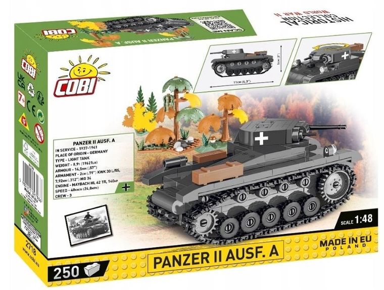 Cobi, Historical Collection WWII, Panzer II Ausf. A, klocki, 250 elementów
