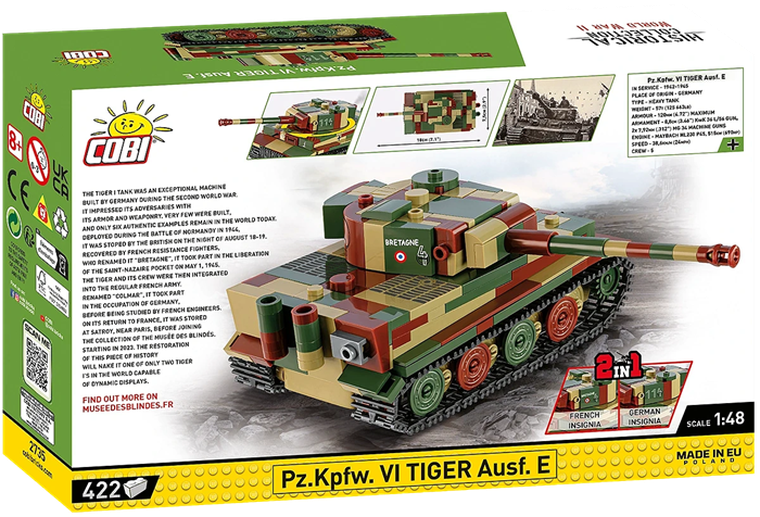 Cobi, Historical Collection WWII, Pz.Kpfw.VI Tiger Ausf.E, 2In1, klocki, 422 elementy