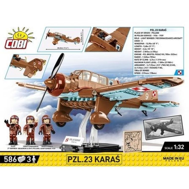 Cobi, Historical Collection WWII, samolot PZL.23 Karaś, 586 klocków