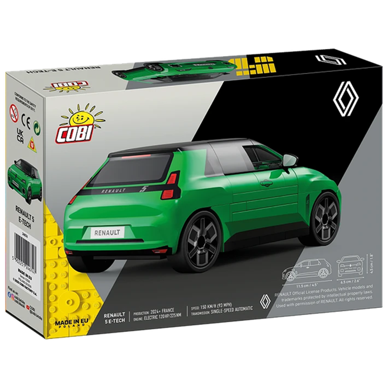 Cobi, Renault 5 E-Tech Green, klocki, 1:35, 78 elementów