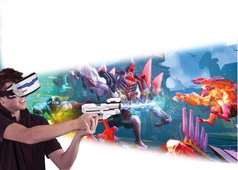 Cobi, VR Real Feel, Alien Blaster, symulator rzeczywistości i gra 3D