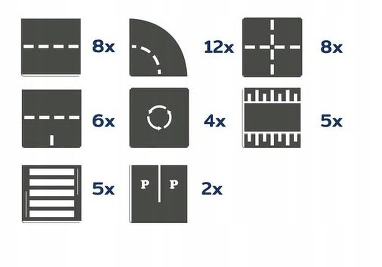 Coblo, nakładki na klocki, droga, 50 elementów