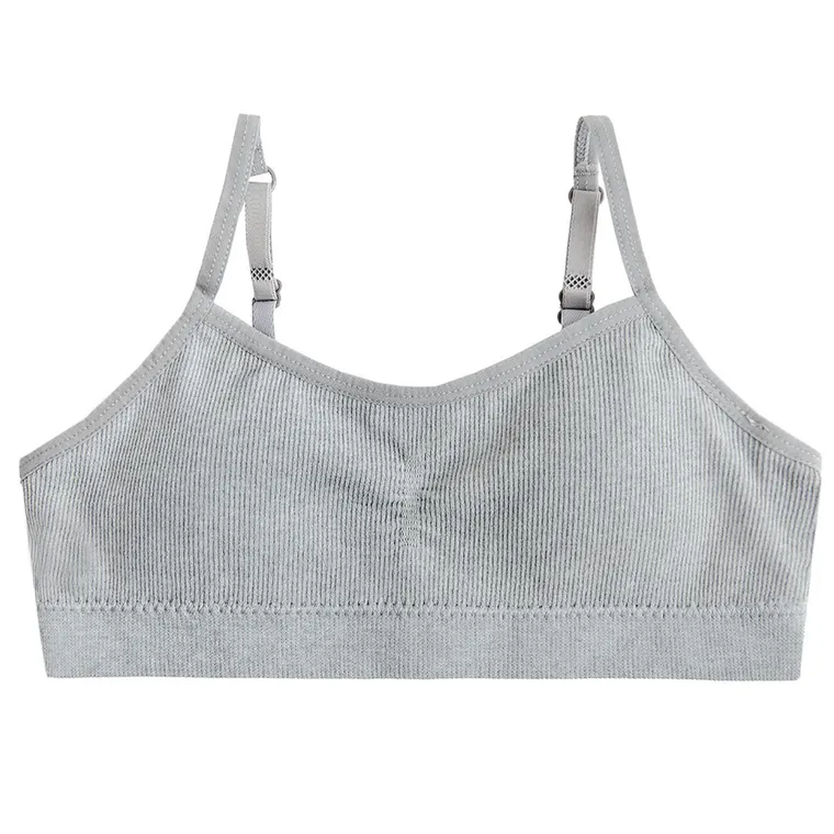 Cool Club, Biustonosz sportowy dziewczęcy, szary, biały, mikrofibra, zestaw, 2 szt.