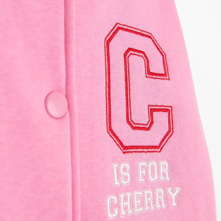 Cool Club, Bluza bejsbolówka dziewczęca, rozpinana, ocieplana, różowa