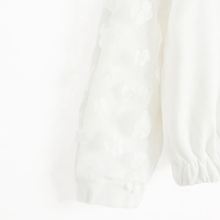 Cool Club, Bluza bomberka dziewczęca, rozpinana, biała