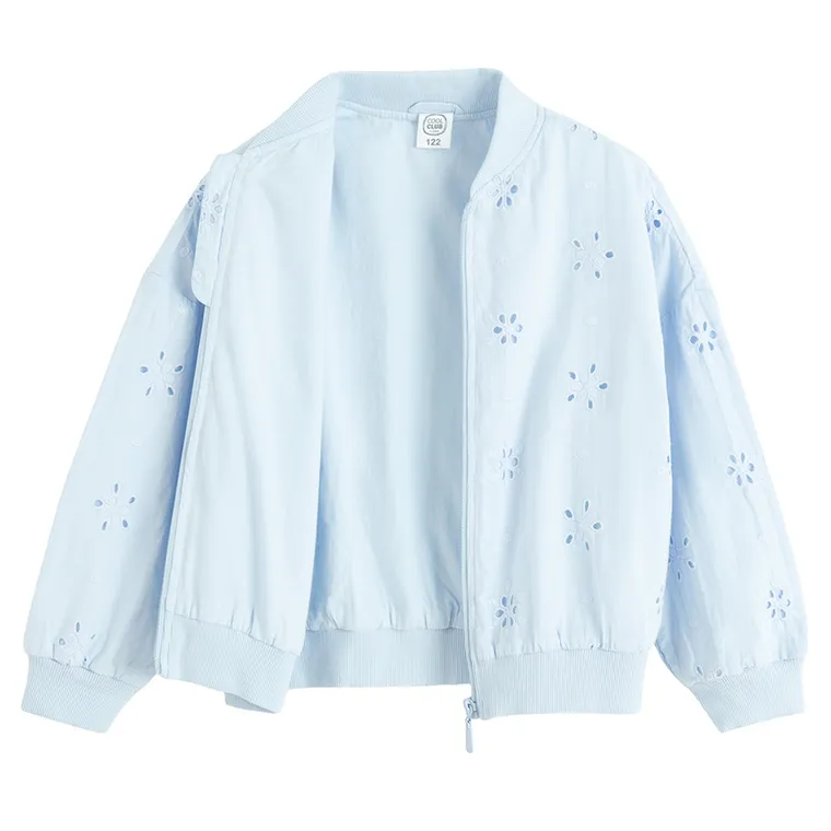 Cool Club, Bluza bomberka dziewczęca, rozpinana, niebieska