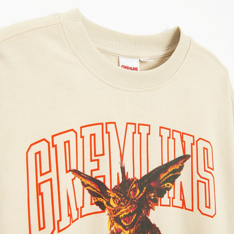 Cool Club, Bluza chłopięca, beżowa, Gremlins