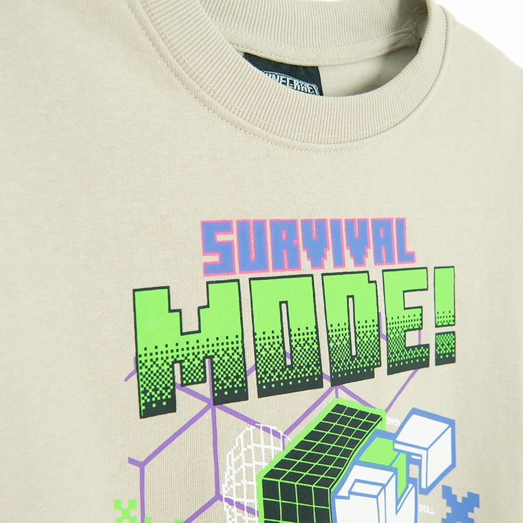 Cool Club, Bluza chłopięca, beżowa, Minecraft