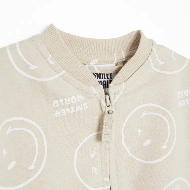Cool Club, Bluza chłopięca, cienka, rozpinana, beżowa, SmileyWorld