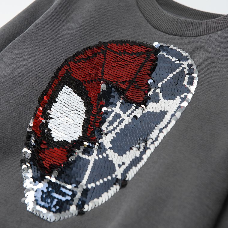 Cool Club, Bluza chłopięca, grafitowa, dwustronne cekiny, Spider-Man