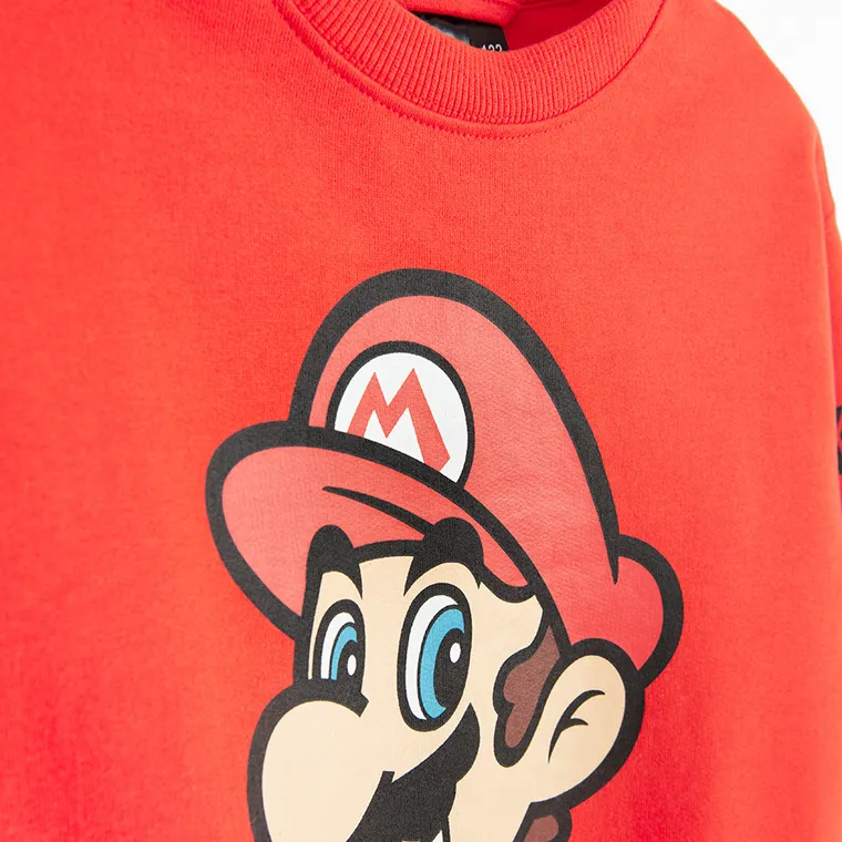Cool Club, Bluza chłopięca, ocieplana, czerwona, Super Mario