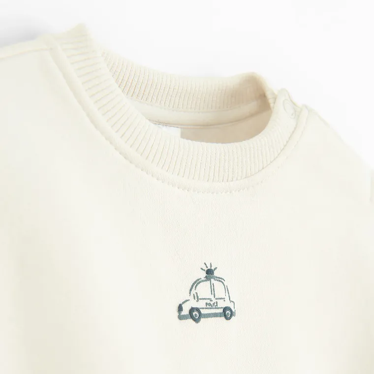 Cool Club, Bluza chłopięca, ocieplana, ecru