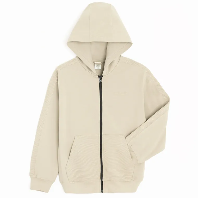 Cool Club, Bluza chłopięca z kapturem, rozpinana, beżowa