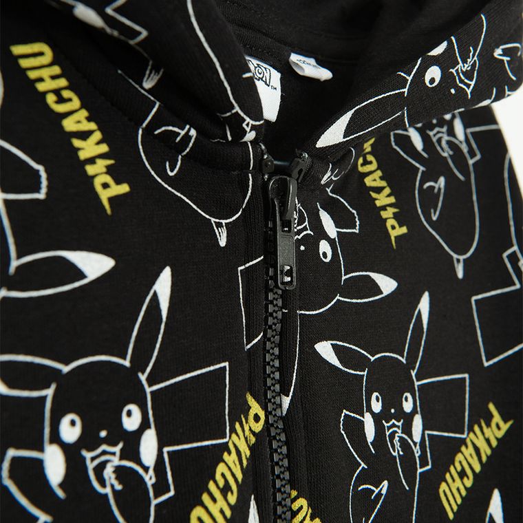 Cool Club, Bluza chłopięca z kapturem, rozpinana, czarna, Pokemon