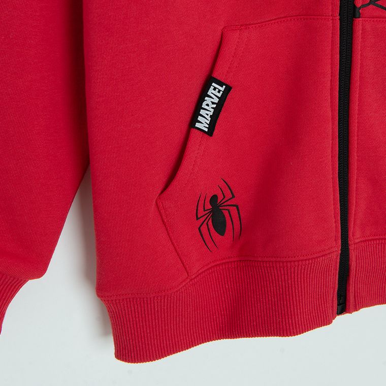 Cool Club, Bluza chłopięca z kapturem, rozpinana, czerwona, Spider-Man