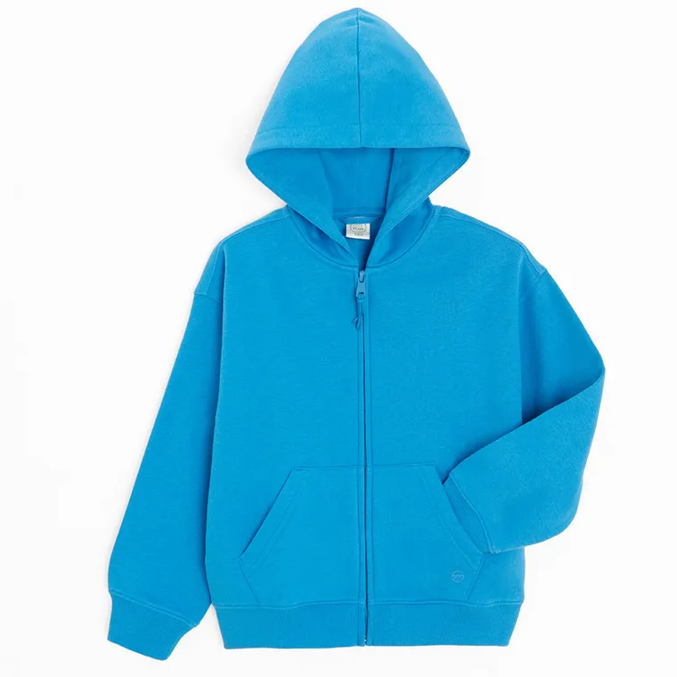 Cool Club, Bluza chłopięca z kapturem, rozpinana, niebieska