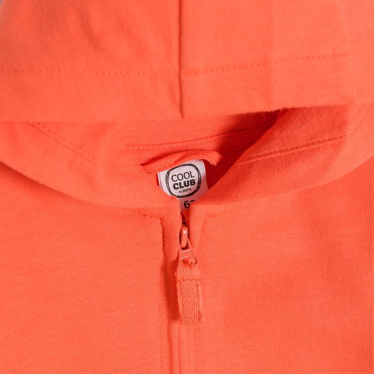 Cool Club, Bluza chłopięca z kapturem, rozpinana, pomarańczowa