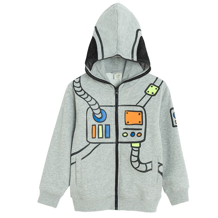 Cool Club, Bluza chłopięca z kapturem, rozpinana, szara