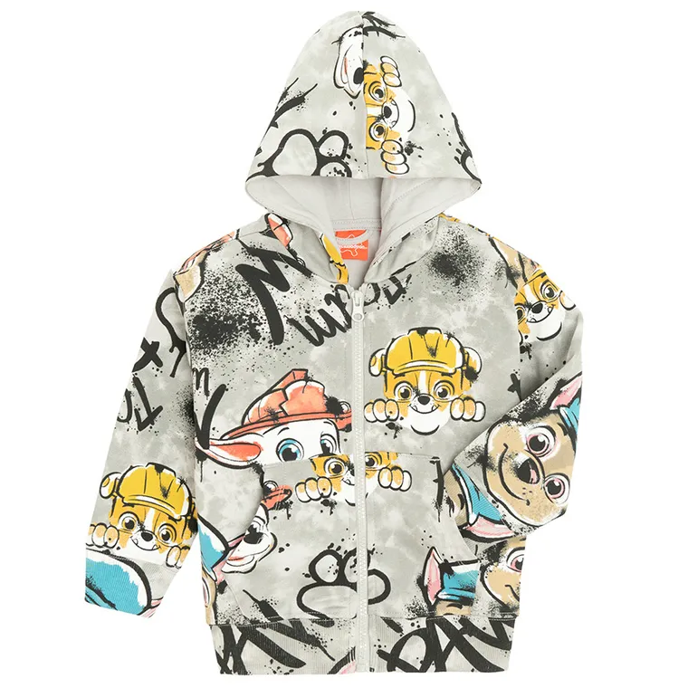 Cool Club, Bluza chłopięca z kapturem, rozpinana, szara, Psi Patrol