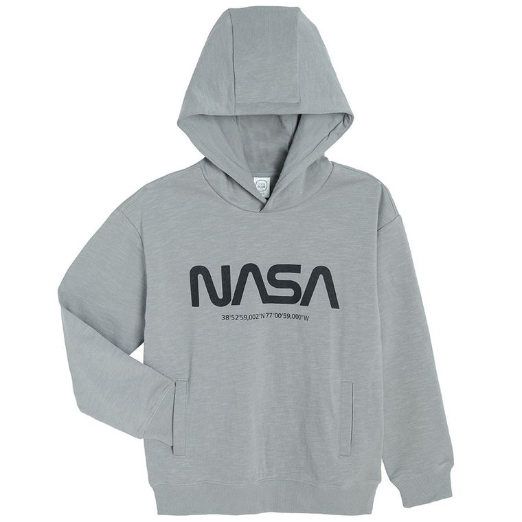 Cool Club, Bluza chłopięca z kapturem, szara, NASA