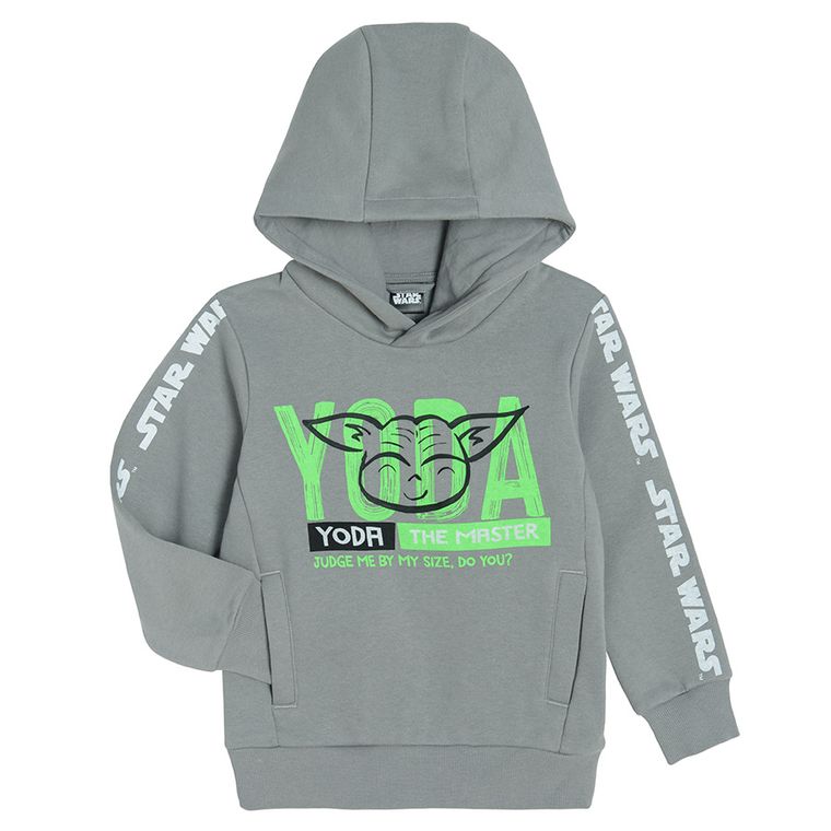 Cool Club, Bluza chłopięca z kapturem, szara, Star Wars