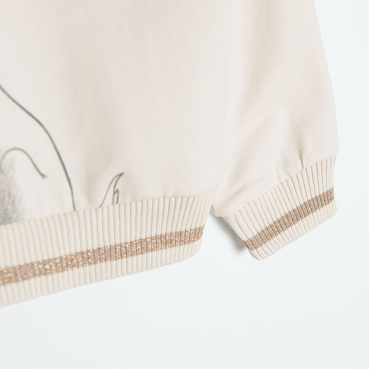 Cool Club, Bluza dziewczęca, beżowa, Zakochany Kundel