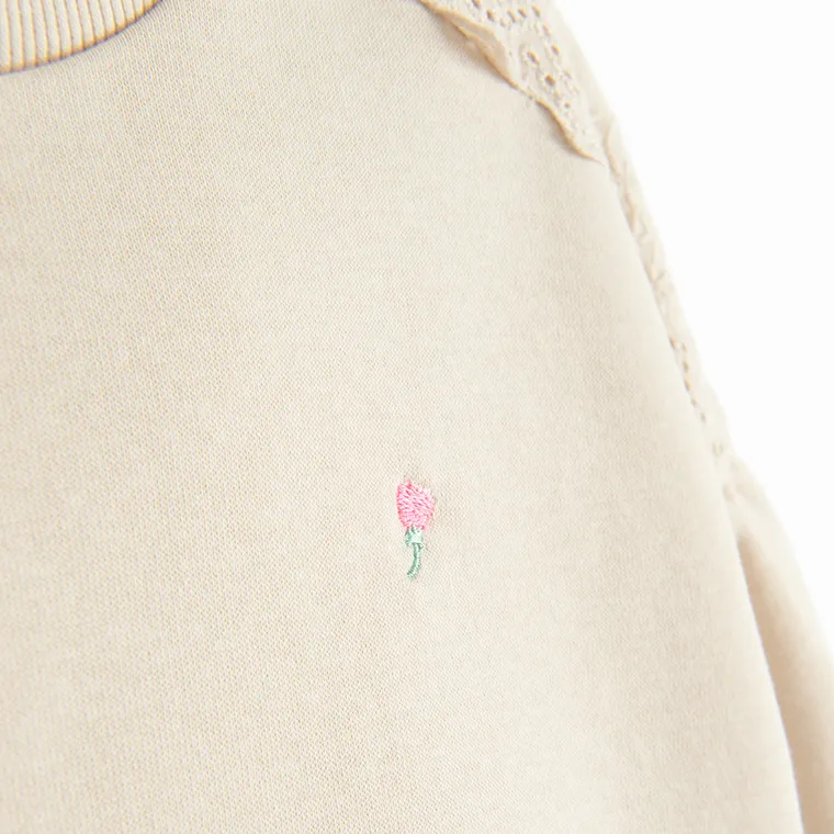 Cool Club, Bluza dziewczęca, ocieplana, beżowa