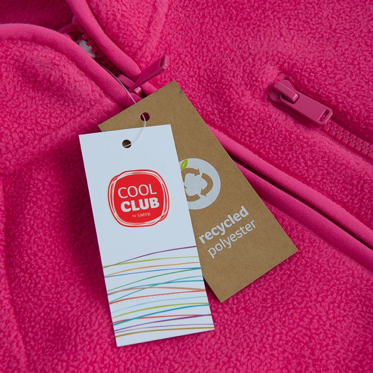 Cool Club, Bluza dziewczęca, polarowa, rozpinana, różowa