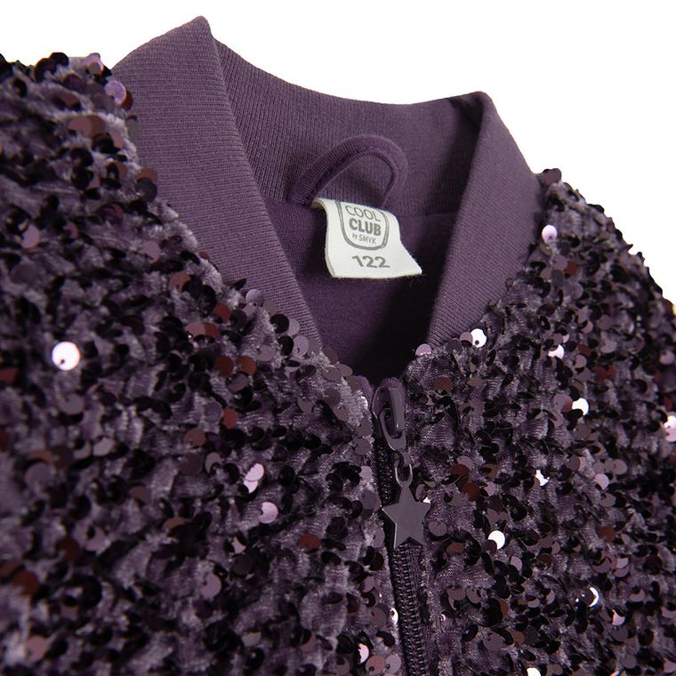 Cool Club, Bluza dziewczęca, rozpinana, fioletowa