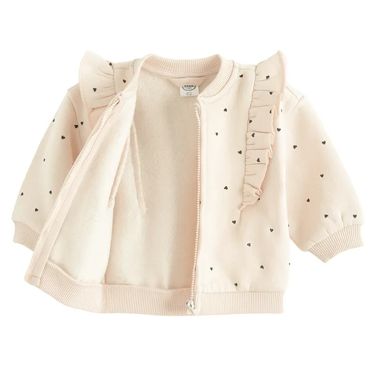 Cool Club, Bluza dziewczęca, rozpinana, ocieplana, beżowa