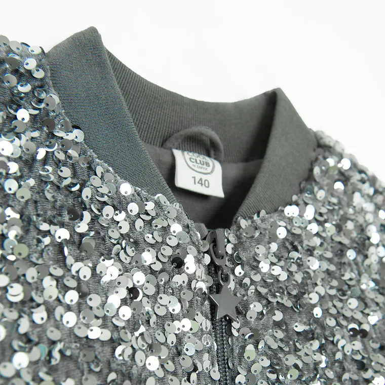 Cool Club, Bluza dziewczęca, rozpinana, srebrna