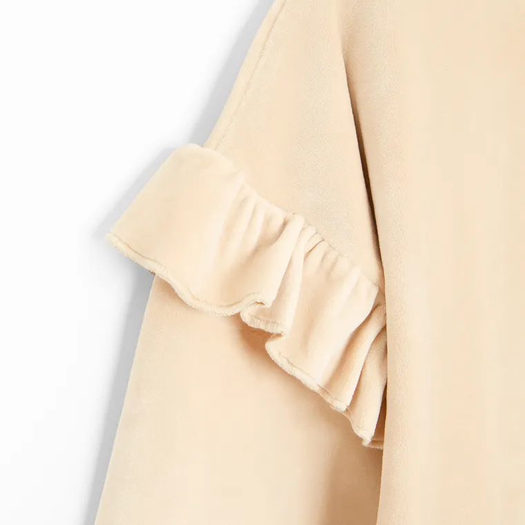 Cool Club, Bluza dziewczęca, welurowa, beżowa