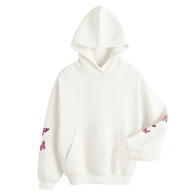 Cool Club, Bluza dziewczęca z kapturem, ocieplana, biała