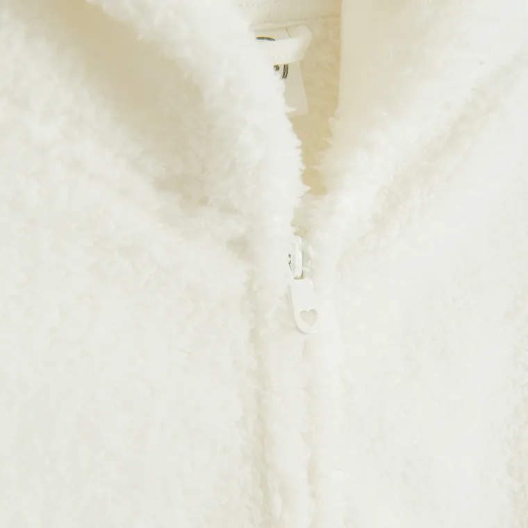 Cool Club, Bluza dziewczęca z kapturem, rozpinana, biała