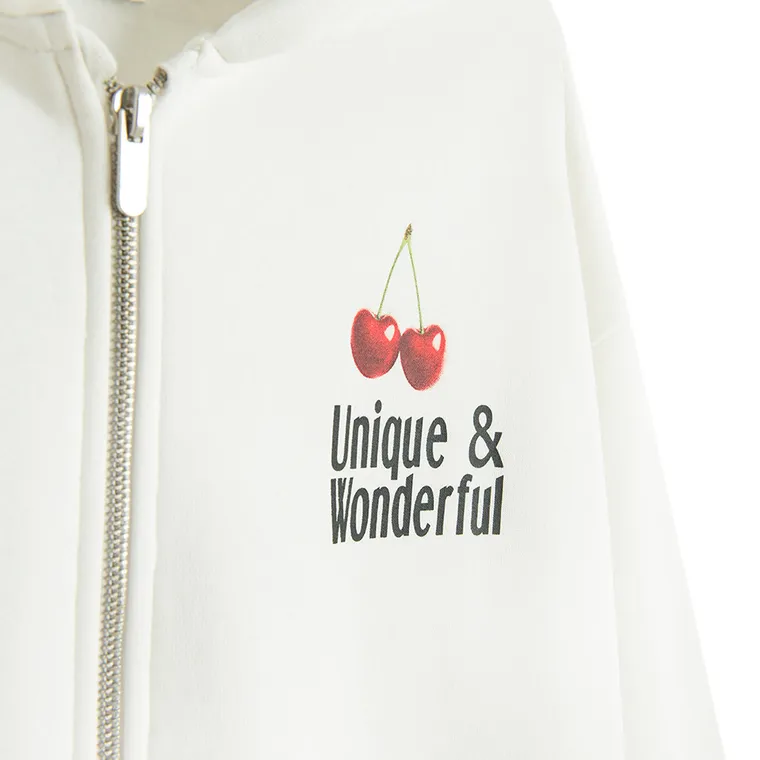 Cool Club, Bluza dziewczęca z kapturem, rozpinana, ocieplana, biała