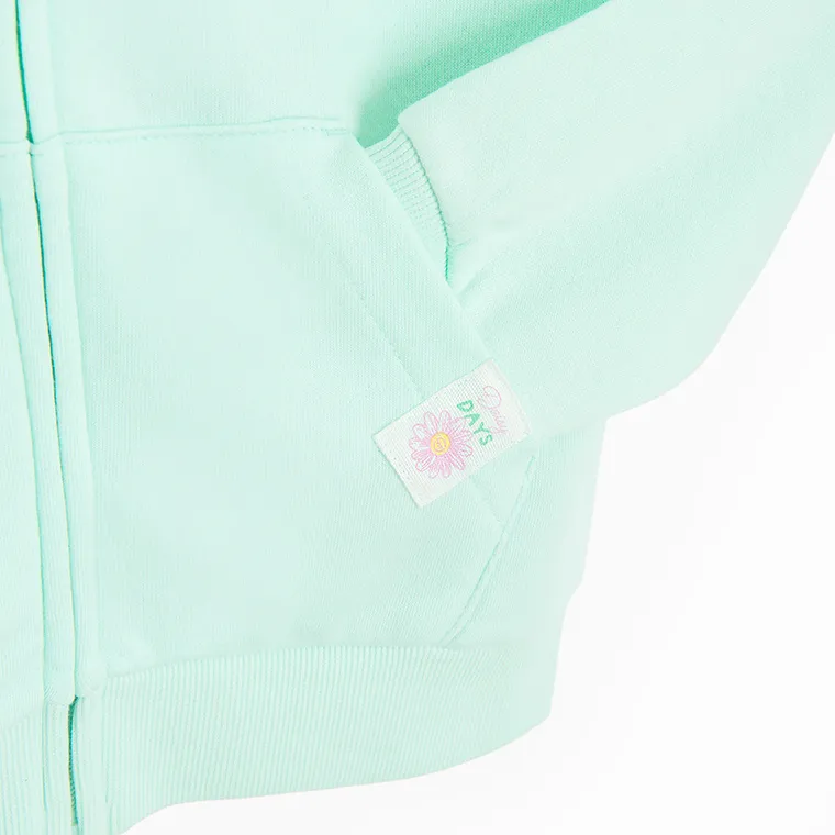 Cool Club, Bluza dziewczęca z kapturem, rozpinana, ocieplana, miętowa
