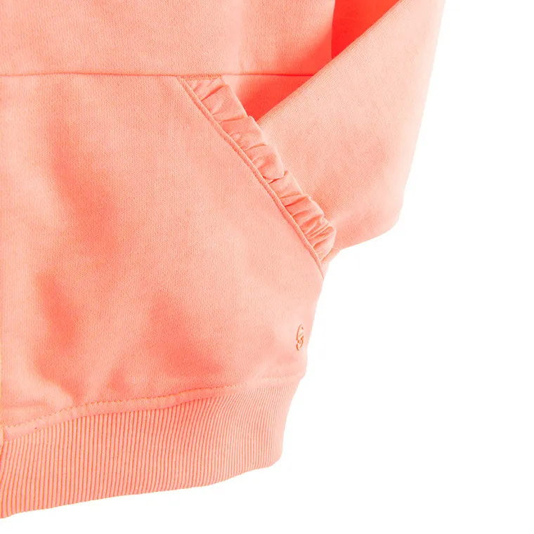 Cool Club, Bluza dziewczęca z kapturem, rozpinana, pomarańczowa